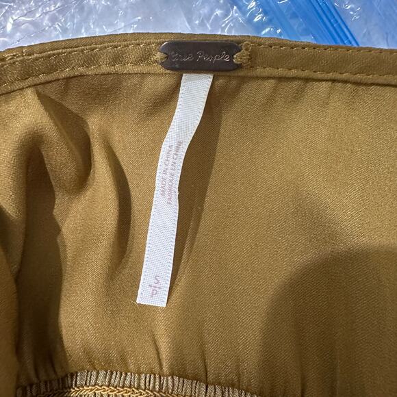 S Free People Olive Brown Deep V Neck Cutout Blouse - Picture 3 of 3